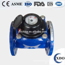 Factory Price Cast iron flange end turbine type industrial woltman water flow meter